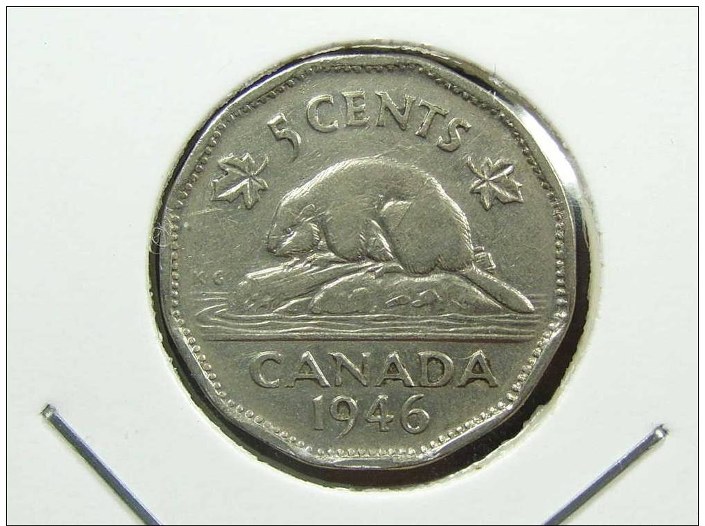 Canada /	486 /	Km39a /	5 Cents 1946 / Nickel - Canada