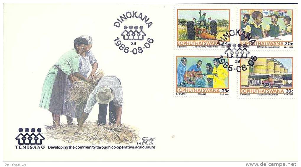 South Africa Bophuthatswana 1986 Agricultural- Industry - Community FDC Scott  180-183 - Other & Unclassified