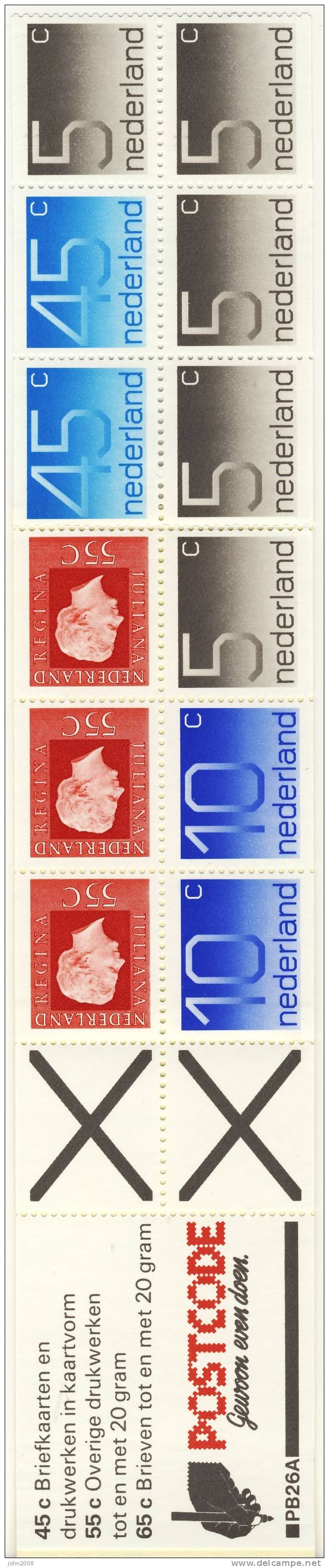 Niederlande / Netherlands 1981 : NVPH PB 26A *** - Ziffern / Figures - Postzegelboekjes En Roltandingzegels