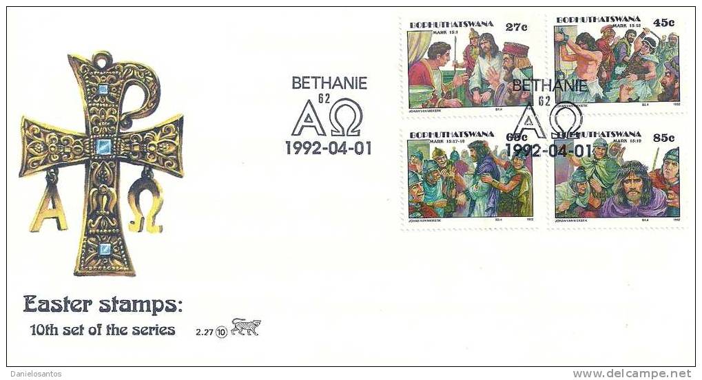 South Africa Bophuthatswana 1992 Religion Easter  FDC Scott  274-277 - Pascua