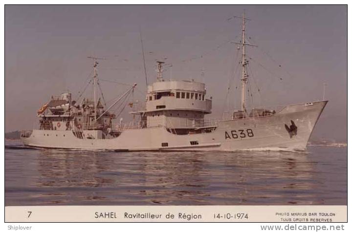 Ravitailleur De Région SAHEL De La Marine Nationale, Carte Photo Marius Bar Réf. 0007 - Guerre