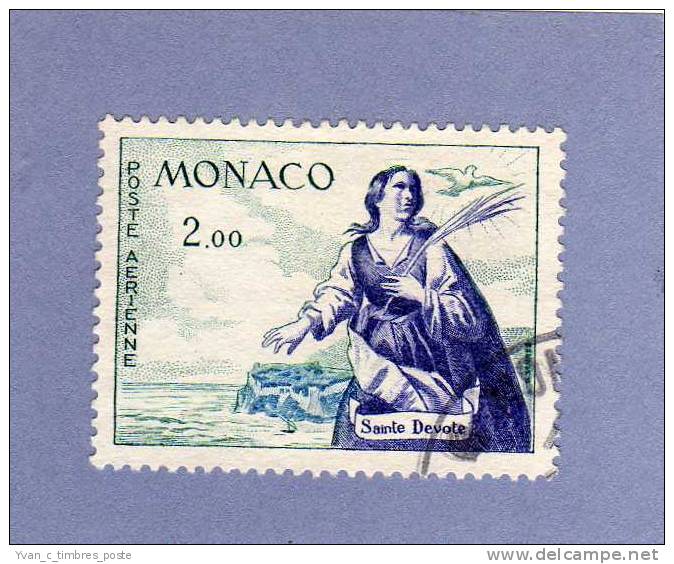 MONACO TIMBRE POSTE AERIENNE N° 73 SAINTE DEVOTE OBLITERE - Luftfahrt