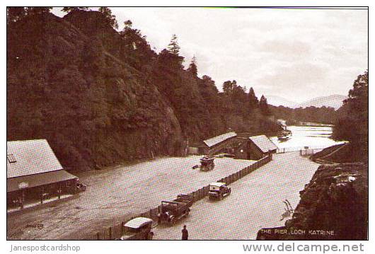 The PIER LOCH KATRINE - Long View - Old Cars - ARGYLL - Scotland - Argyllshire