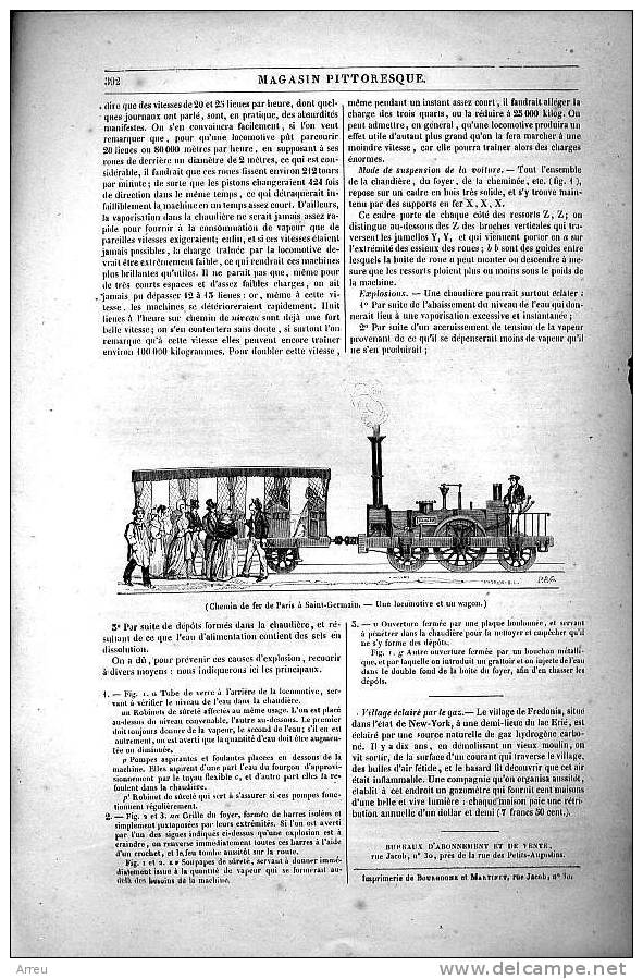 Gravure (Etching) De 1837 – 172 Ans D’âge ! – Chemin De Fer De Paris à Saint-Germain - - Unclassified