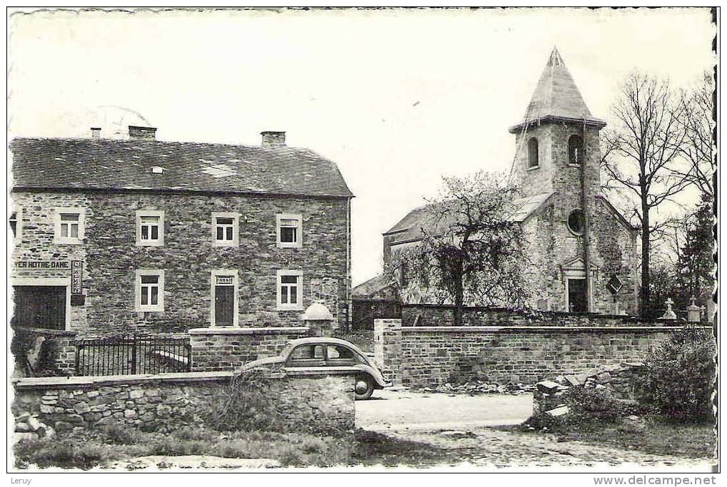 Provedroux (Vielsalm) - Home Ste-Marguerite - Le Presbytère Et L'église Paroissiale (avec Vieille Coccinelle V.W) - Vielsalm