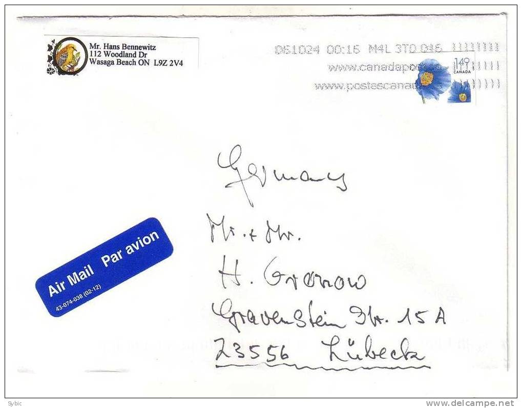 CANADA - Lettre  Vers L´Allemagne - Cartas & Documentos