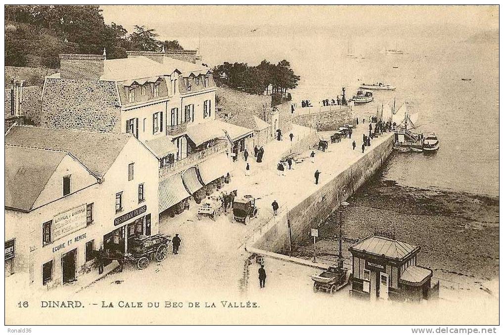 Cp 35 DINARD La Cale Du Bec De La Vallée  (  Bateaux , Attelage De Chevaux , écurie , Remise , Restaurant PILORGE ) ) - Dinard