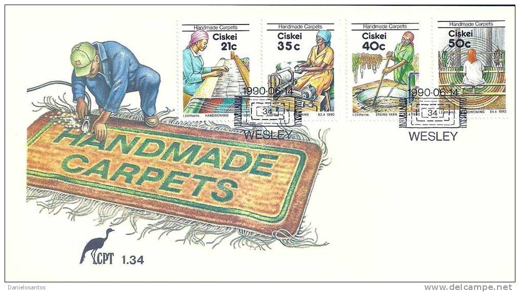 South Africa Ciskei  1990 Handmade Carpets  Industry - Factory FDC Scott  151-154 - Other & Unclassified