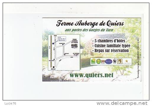 CARTE   PUBLICITAIRE  -  Ferme Auberge De QIERS  -  COMPEYRE   12 - Mignonettes