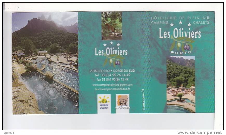 CARTE   PUBLICITAIRE  3 Feuillets -  Hôtellerie De Plein Air  -  Camping - Châlets -  LES OLIVIERS  -  PORTO - Mignonnettes
