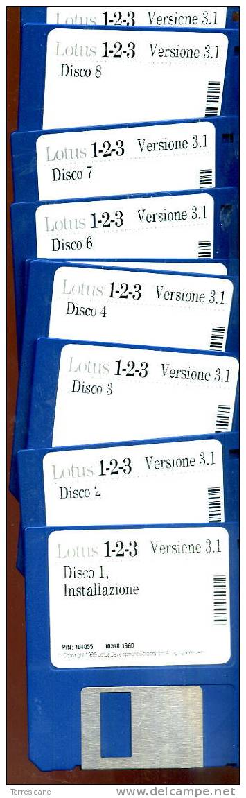 LOTUS 123 VERSIONE 3.1 COMPLETA IN 9 DISCHI 3.5 - 3.5 Disks