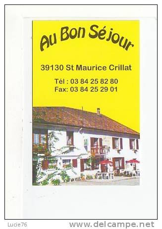 CARTE PUBLICITE   -  AU BON SEJOUR  -   Restaurant -  SAINT MAURICE CRILLAT  -    39 - Mignonnettes