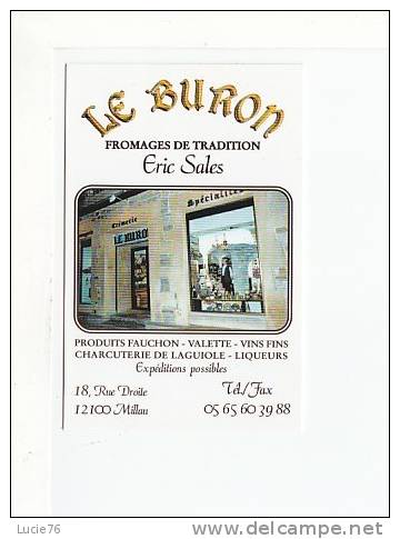 CARTE PUBLICITE   -   Fromages De Tradition  -  LE BURON  -   MILLAU  - 12 - Miniflesjes