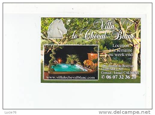 CARTE PUBLICITE    -  GITE -   VILLA  " LE CHEVAL BLANC " - Mignonettes