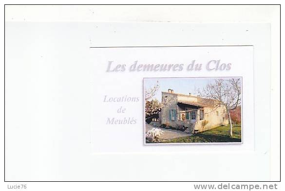 CARTE PUBLICITE    -  LOCATIONS DE MEUBLES  -  LES DEMEURES DU CLOS - Mignonnettes