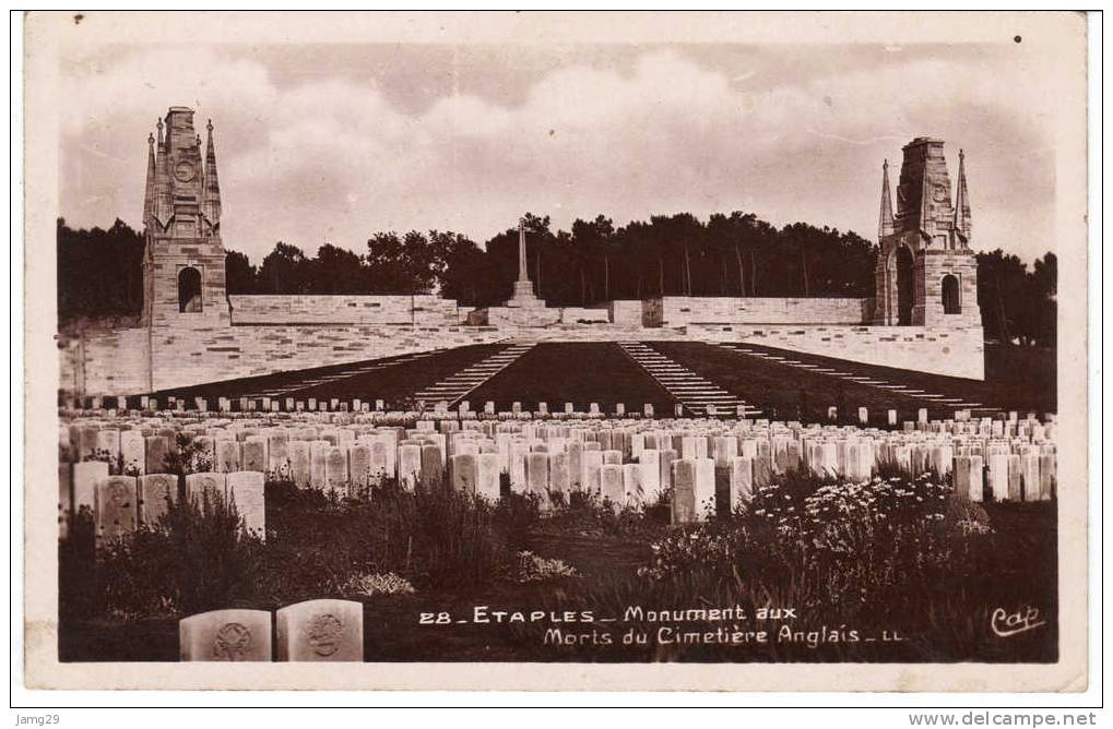 Frankrijk/France, Etaples, Monuments Aux Morts Du Cimetière Anglais, Ca. 1940 - Etaples