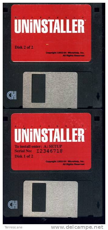 UNINSTALLER MICROHELP   2 DISCHI DA 3.5 - Dischetti 3.5