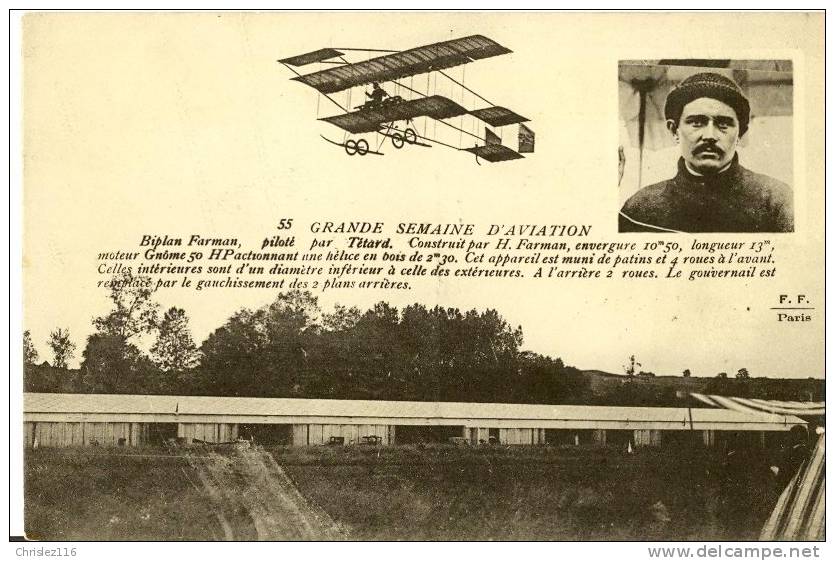 Grande Semaine D´Aviation Biplan FARMAN Piloté Par TETARD - Reuniones