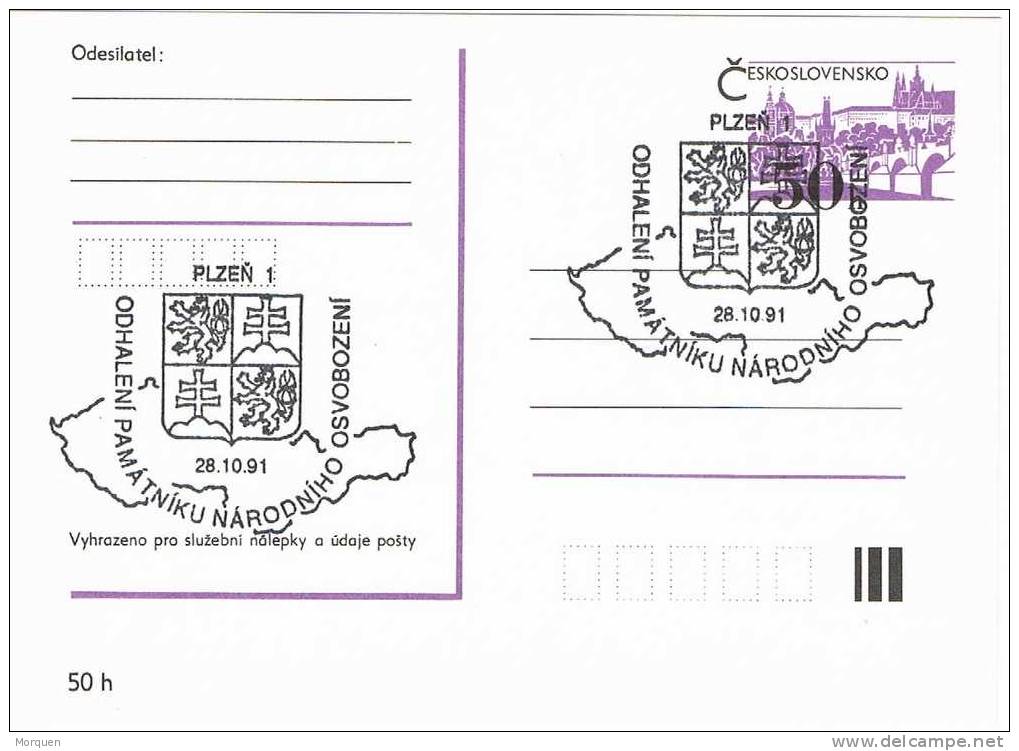 Entero Postal PLZEN 1991.  Escudo Heraldico - Cartoline Postali