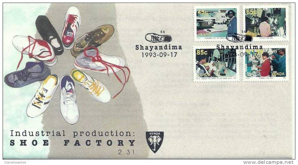 South Africa Venda 1993 Industrial Factory Shoe  FDC Scott 261-264 - Other & Unclassified