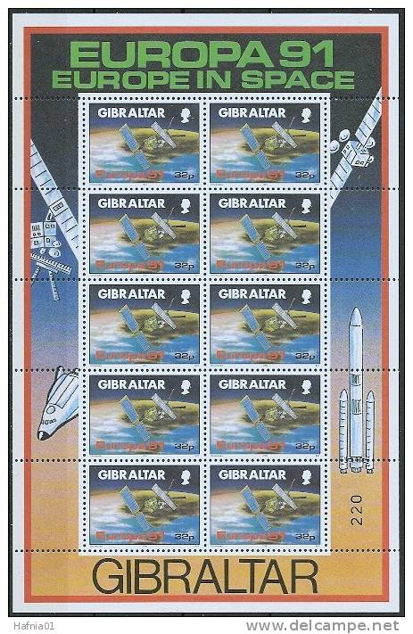 Gibraltar 1991.CEPT. SPACE.2 Sheetlets.Michel 613-14 KLB. MNH.. - Europe