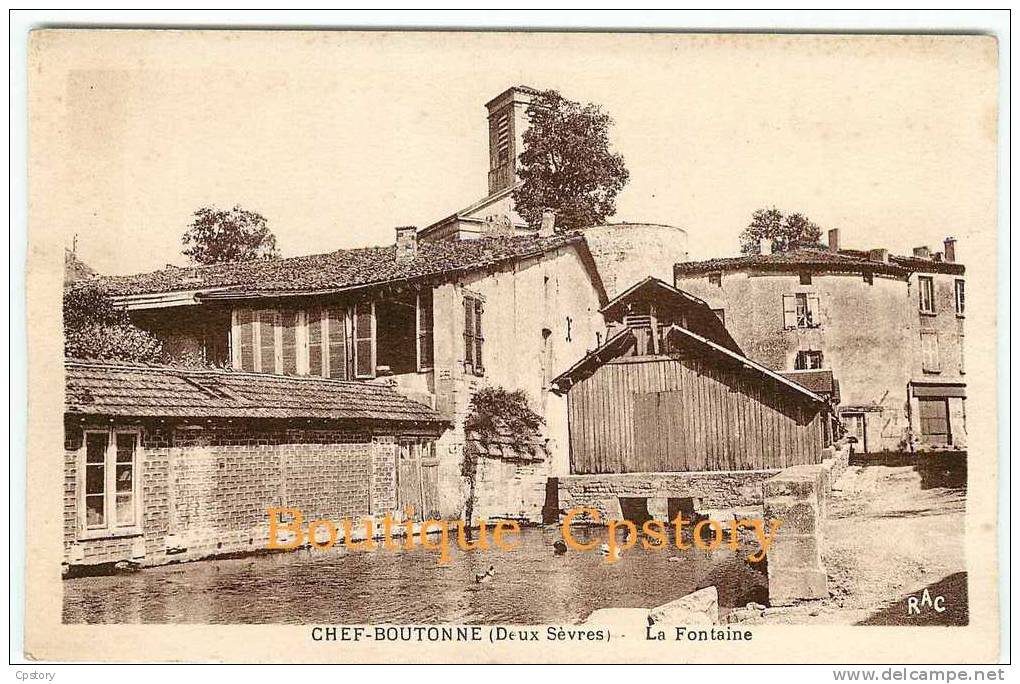 79 - CHEF BOUTONNE - La Fontaine - Dos Scané - Chef Boutonne