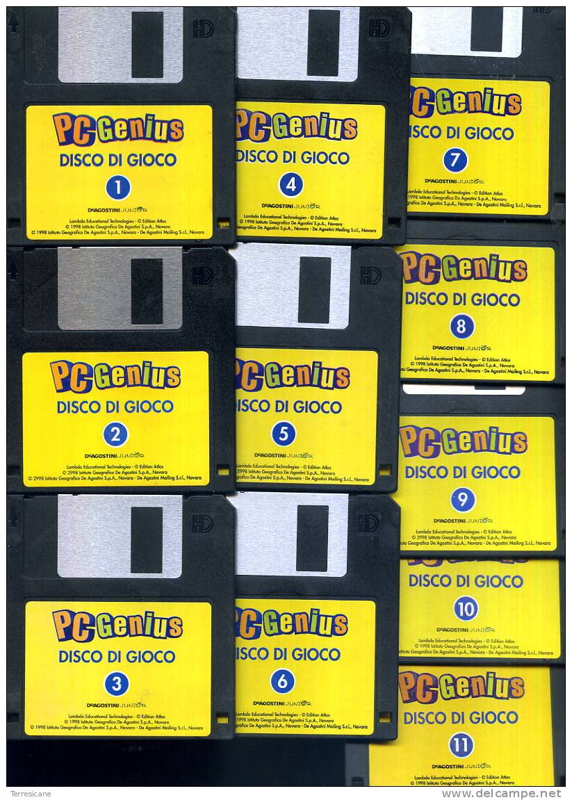 PC GENIUS DE AGOSTINI JUNIOR 11 DISCO GIOCO DA 3.5 - 3.5''-Disketten