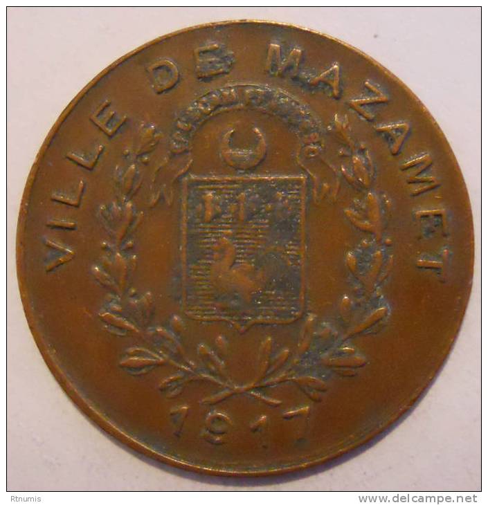 Mazamet 81 Alquier Frères Et Ville 10 Centimes 1917 Elie 10.5 - Monétaires / De Nécessité