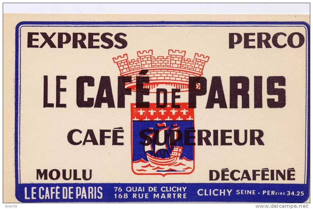 Buvard - Express Perco - Le Cafe De PARIS - Alimentare