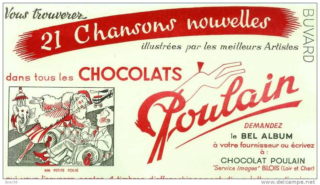 Buvard - Chocolats POULAIN - Ma Petite Folie - Lebensmittel