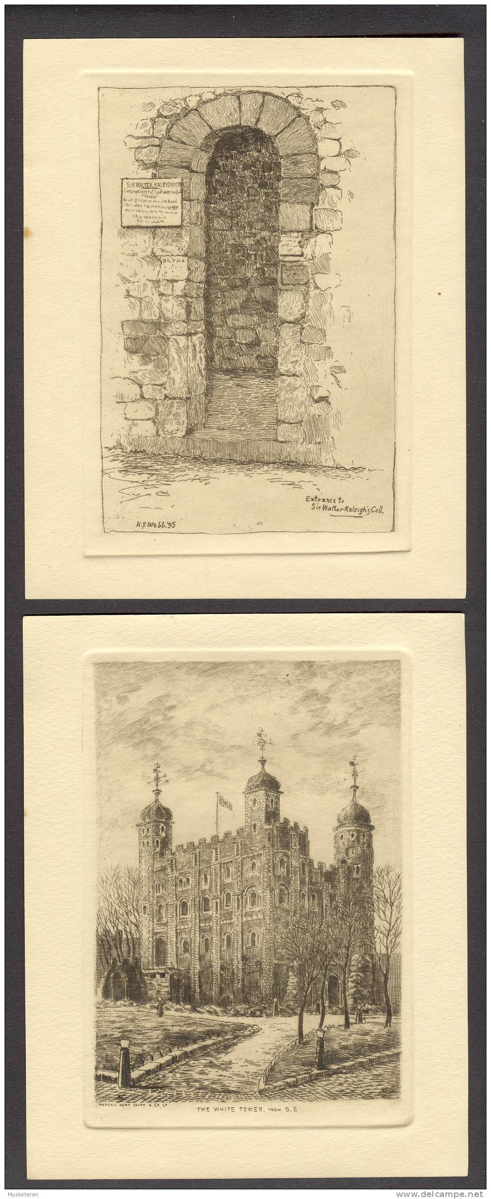 United Kingdom Six Etchings The Tower Of London 2nd Series Mansell Hunt Catty & Co Ltd. (4 Scans) - Tower Of London