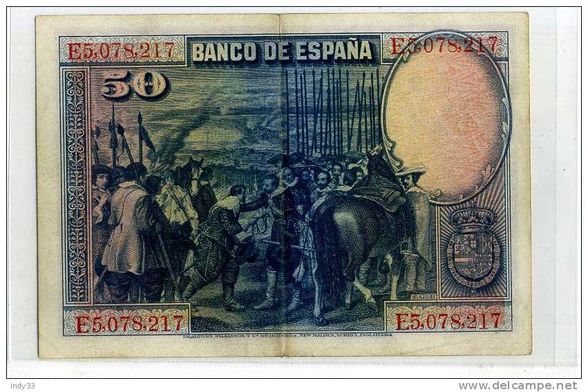 - ESPAGNE . 50 P. 1928 - 50 Pesetas