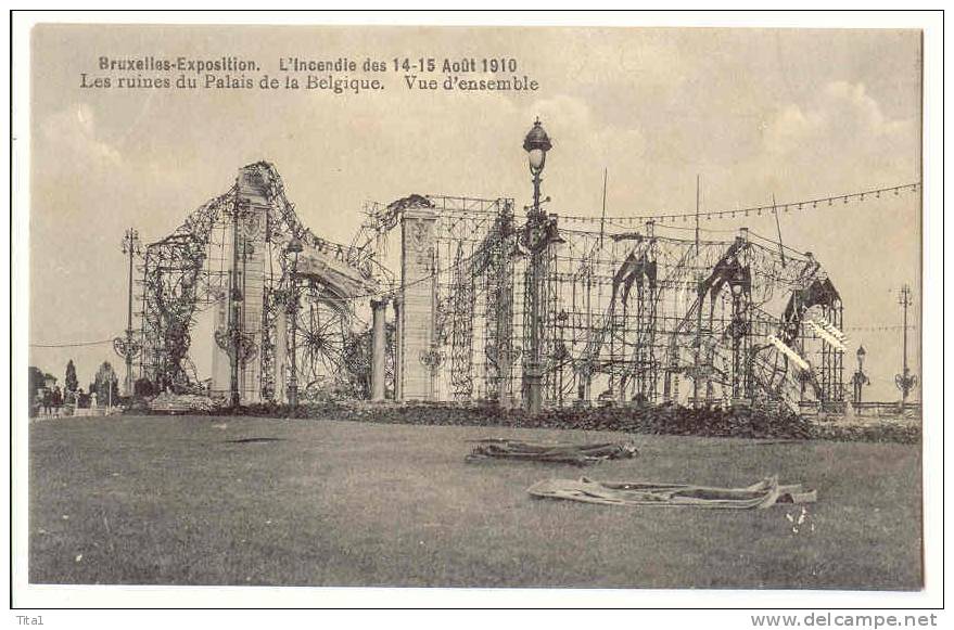 12613- Exposition De Bruxelles - Incendie Des 14-15 Août 1910 - Vue D' Ensemble - Catastrofi