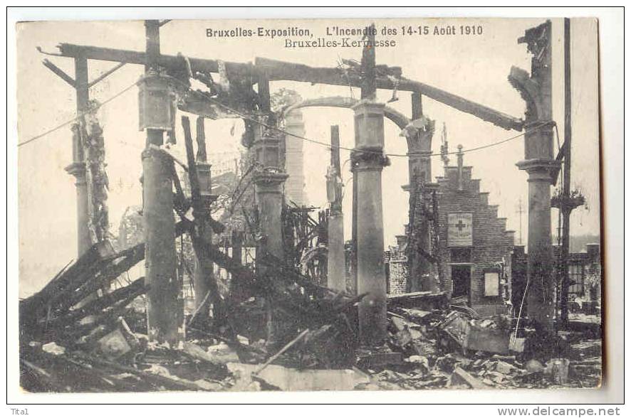 12608 - Exposition De Bruxelles - Incendie Des 14-15 Août 1910, - Disasters