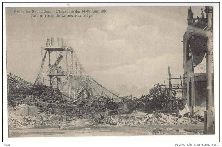 12607 - Exposition De Bruxelles - Incendie Des 14-15 Août 1910- Ce Qui Reste De La Section Belge - Catastrophes