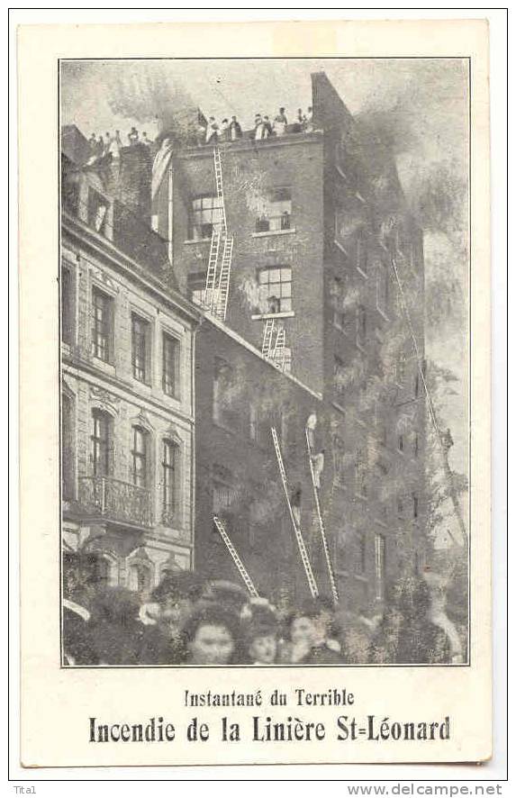 12599 - Instantané Du Terrible Incendie De La Linière St Léonard, Liège  *pompiers* - Catastrofi