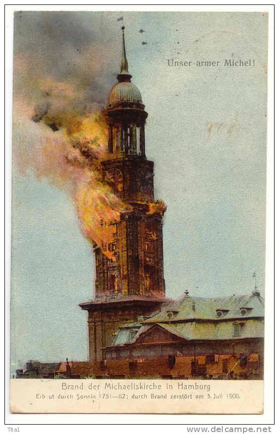 12593 - Brand Der Michaeliskirche In Hamburg - Disasters