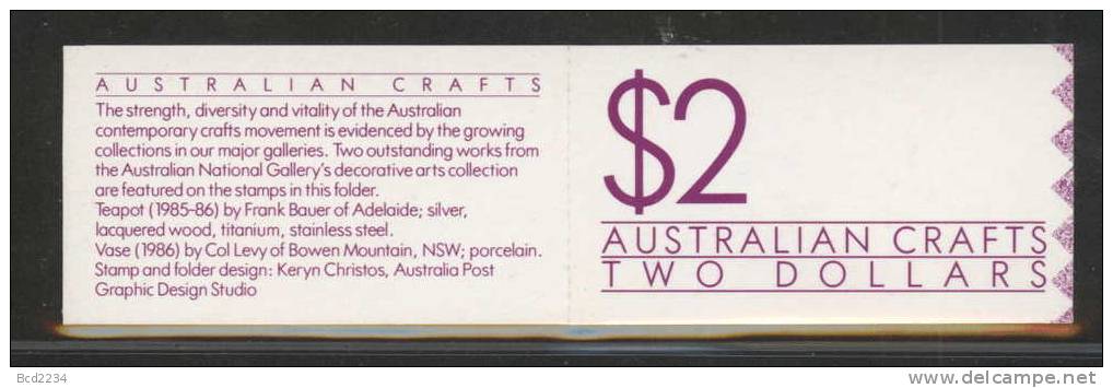 1988 $2 AUSTRLIAN CRAFTS BOOKLET WHITE - Carnets