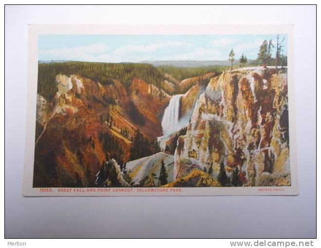 US -WY- Yellowstone Park - Great Fall -and Point Lookout Ca  1910's - VF  -  D64652 - Yellowstone