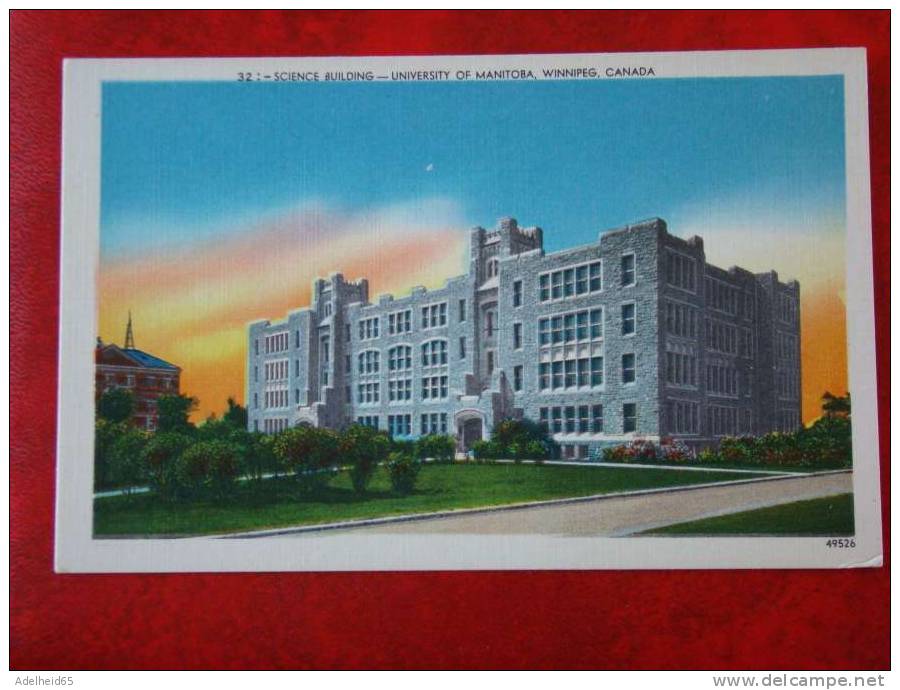 Science Building University Of Manitoba Winnipeg Linen C 1935-1950 - Winnipeg