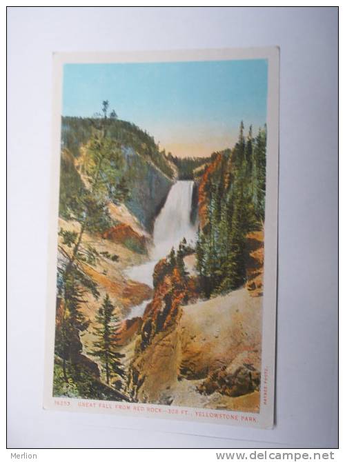 US -WY- Yellowstone Park -Great Fall From Red Rock     Ca  1910's - VF -  D64713 - Yellowstone