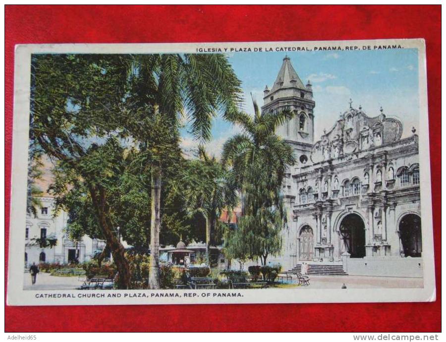 Iglesia Y Plaza Del Catedral Panama 1920 - Panama