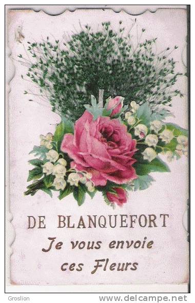 BLANQUEFORT (GIRONDE) CARTE SOUVENIR (JE VOUS ENVOIE CES FLEURS) AVEC DECOUPIS - Blanquefort