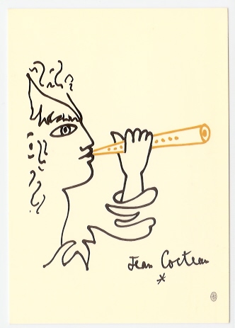 Jean Cocteau: Le Flutiste, Flute (09-2577) - Pittura & Quadri