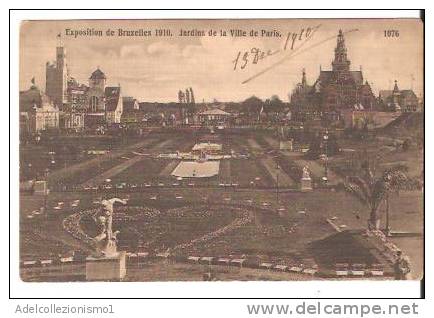 36433)cartolina Illustratoria Località Di Bruxelles - Espo. 1910 Giardini Di Paris - Panoramische Zichten, Meerdere Zichten