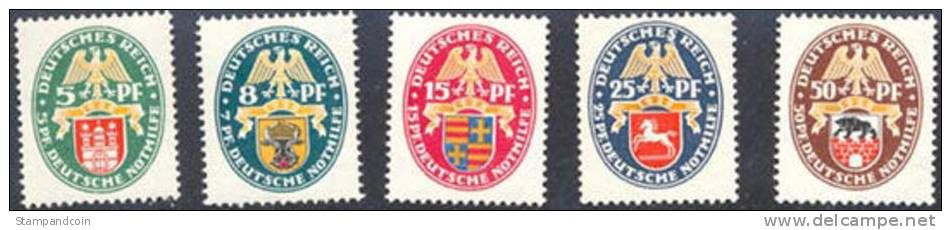 Germany B23-27 Mint Never Hinged Set Semi-Postals From 1928 - Ongebruikt