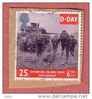 Great Britain Stamp On Paper ( Used ) * D - DAY * England British * WWII War Army Armee Military Militaire Militaria - Non Classificati