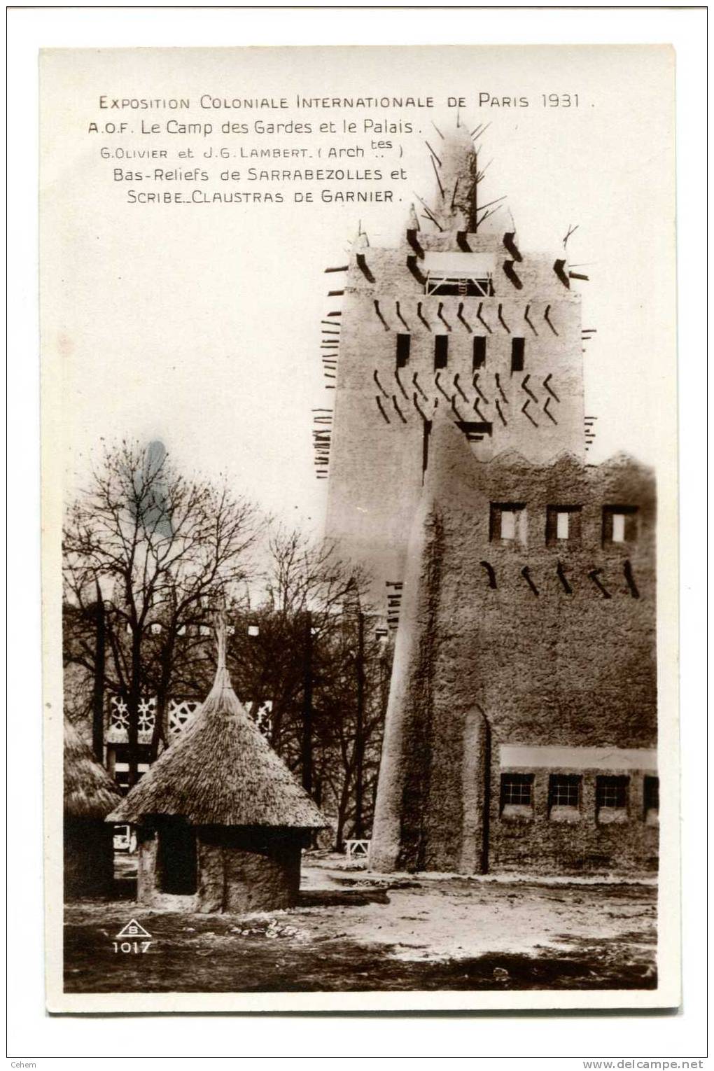 PARIS 75 EXPOSITION COLONIALE INTERNATIONALE 1931 AOF LE CAMP DES GARDES ET LE PALAIS SARRABEZOLLES - Expositions