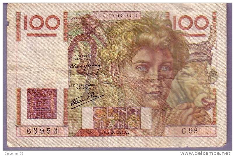 Billet - 100 Francs Jeune Paysan - 3.10.1946.B - N° C.98 - 100 F 1945-1954 ''Jeune Paysan''