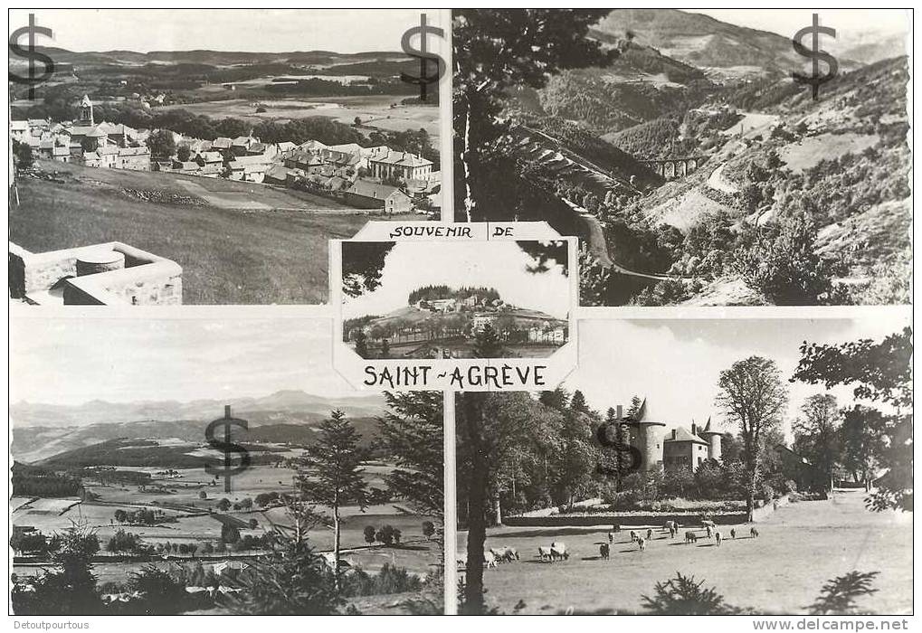 SAINT AGREVE Ardèche 07 : Multivues  Souvenir Village Chateau 1956 - Saint Agrève